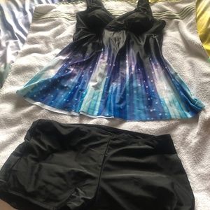 2 tankini sets 1 tankini top